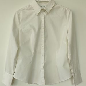 Simple, white collared button down